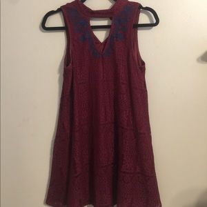 maroon mini dress